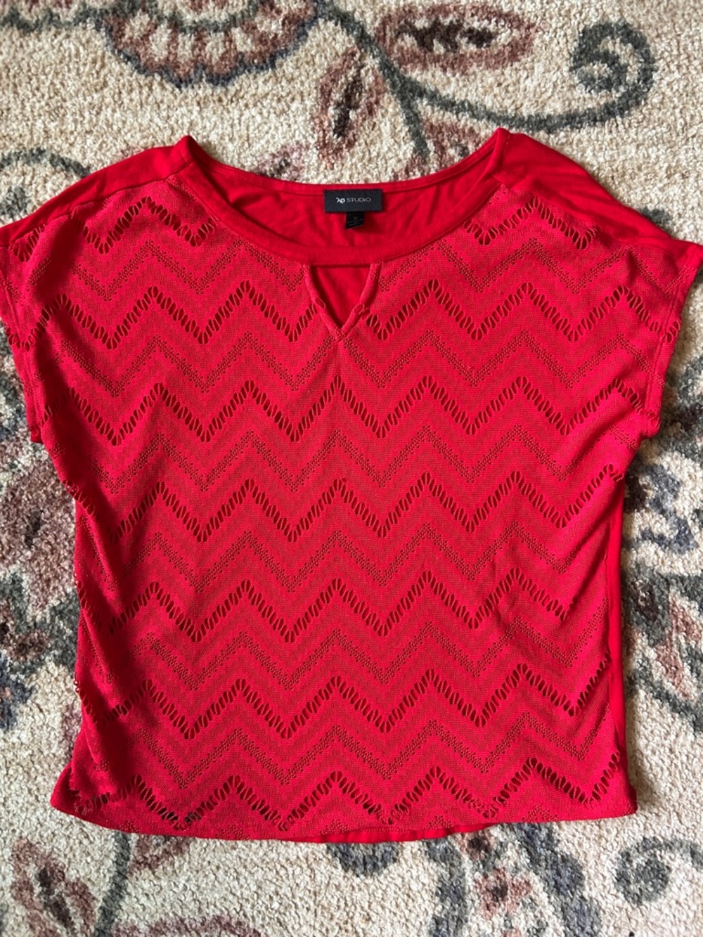 AB Studio Medium Red Short Sleeve Tee